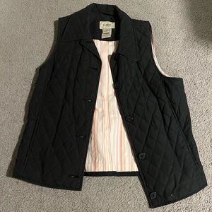 LLBean nylon quilted vest (black)